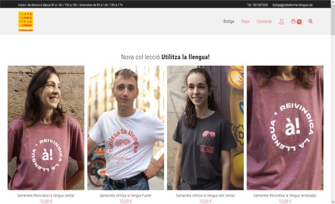 Botiga online Plataforma per la Llengua